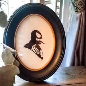 Venom Hand Drawn Portrait in Oval Frame